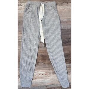 Abercrombie & Fitch Grey Ribbed Joggers Sz small Preppy Loungewear Cozy